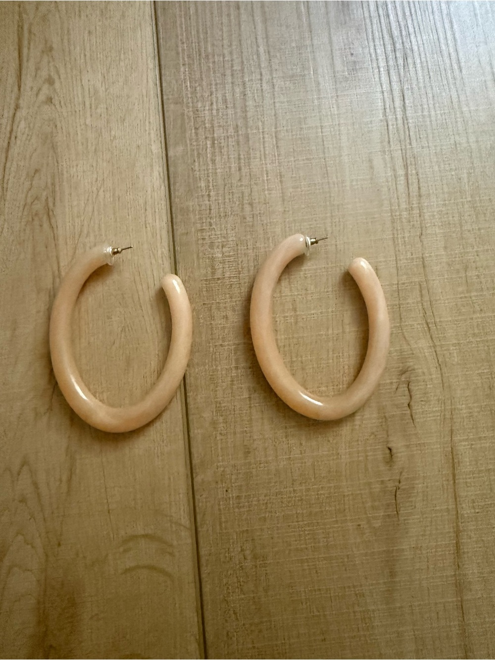 BaubleBar Resin Peach Hoop Earrings